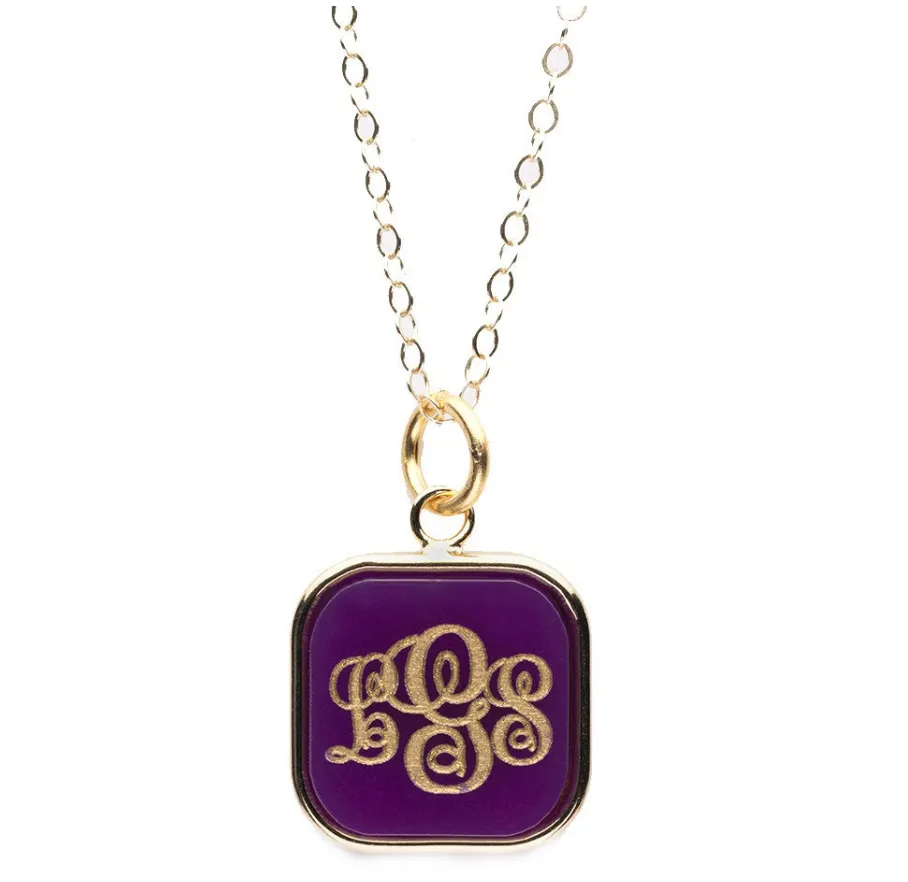 Vineyard Square Monogram Necklace