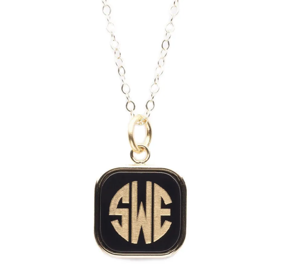 Vineyard Square Monogram Necklace