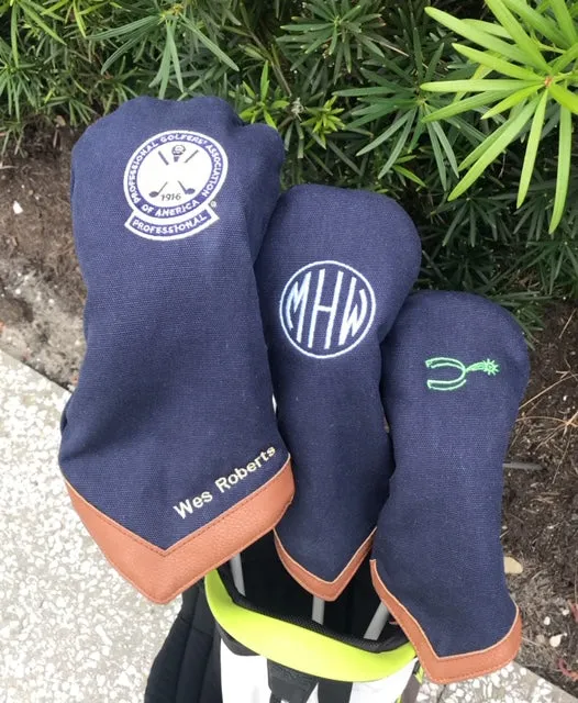 Washed Navy Canvas Fairway Wood Head Cover