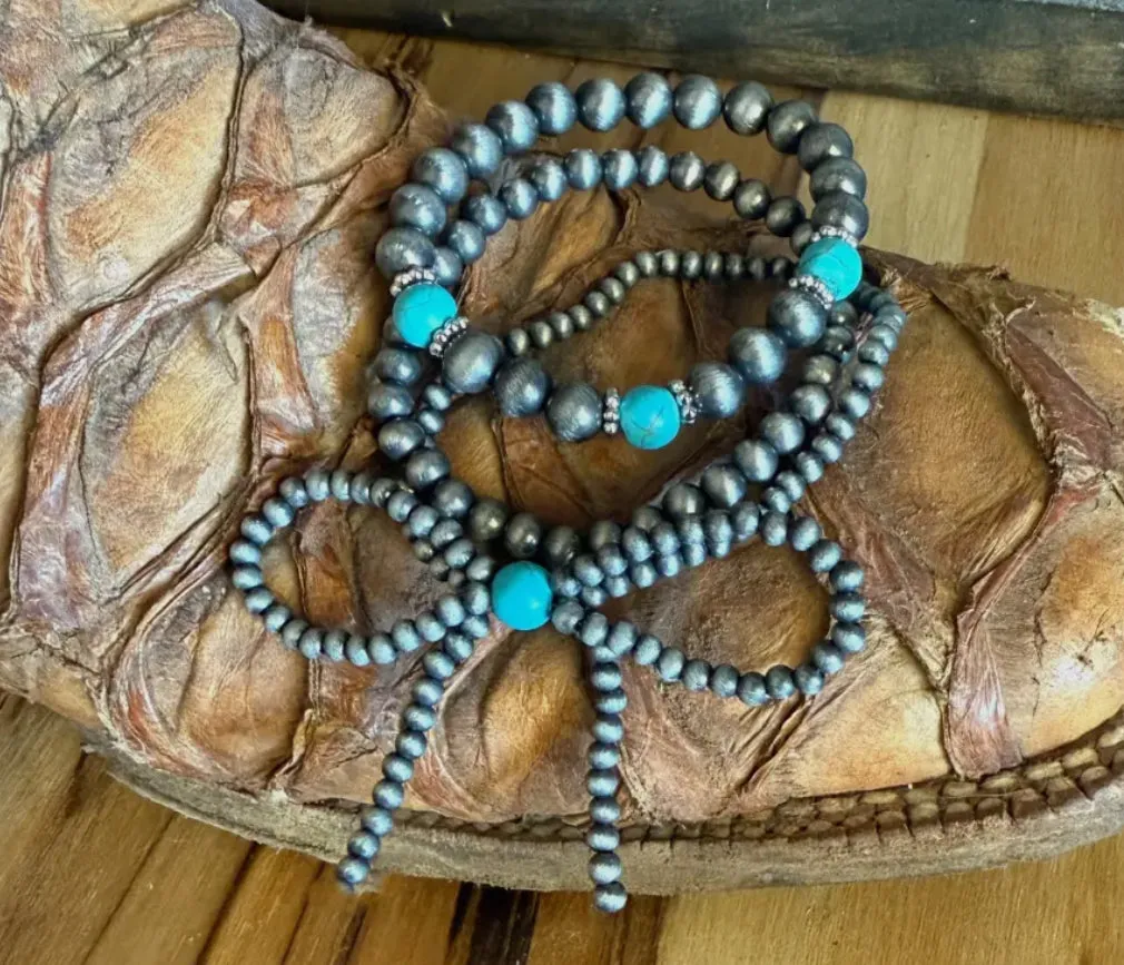 Western Beaded Bow Bracelet Set