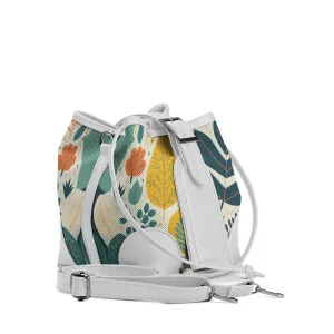 White Bucket Bags Leaves