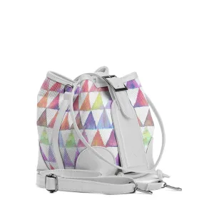White Bucket Bags Rainbow triangles