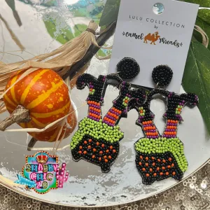 Witches Brew Pot Beaded Earrings