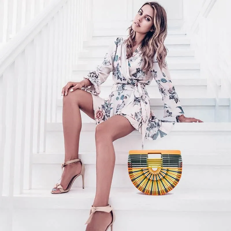 Women Bamboo Wood clutch Bags handmade