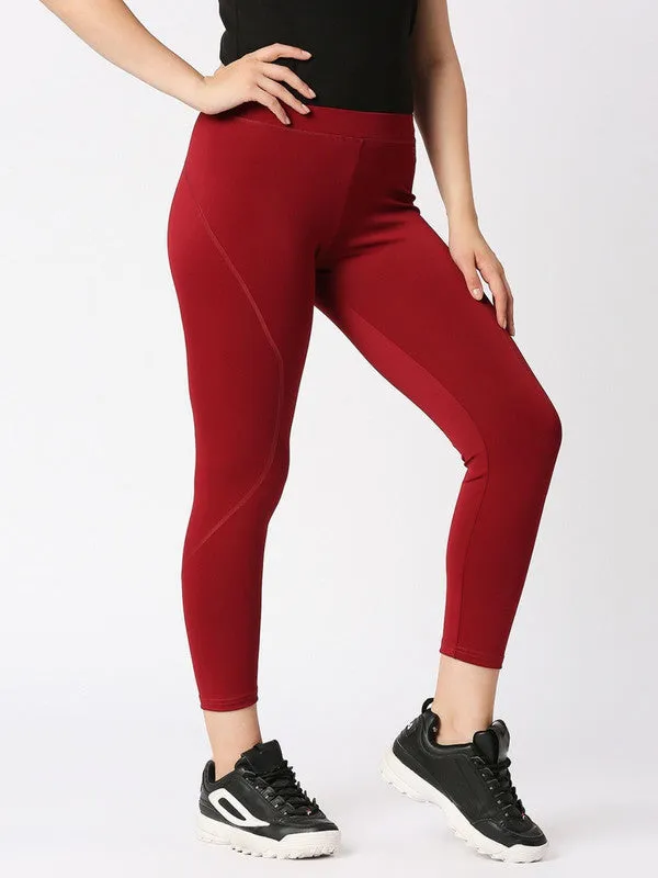 Women Maroon Solid Tights - AERO SPRINTER XC-MR