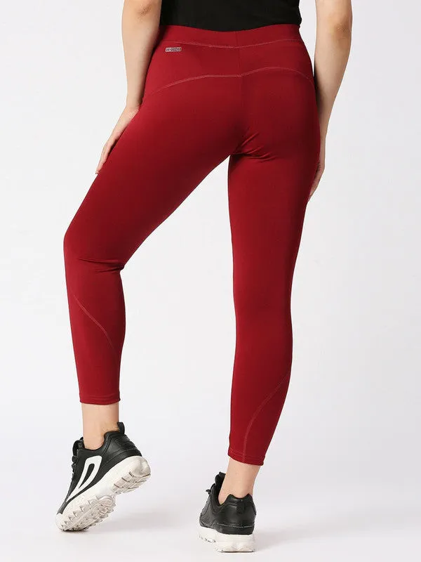 Women Maroon Solid Tights - AERO SPRINTER XC-MR