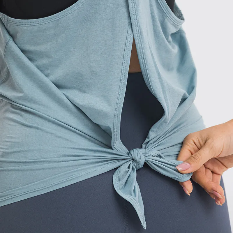 Women  Polyester Cotton Work Out Crop Activewear tank top