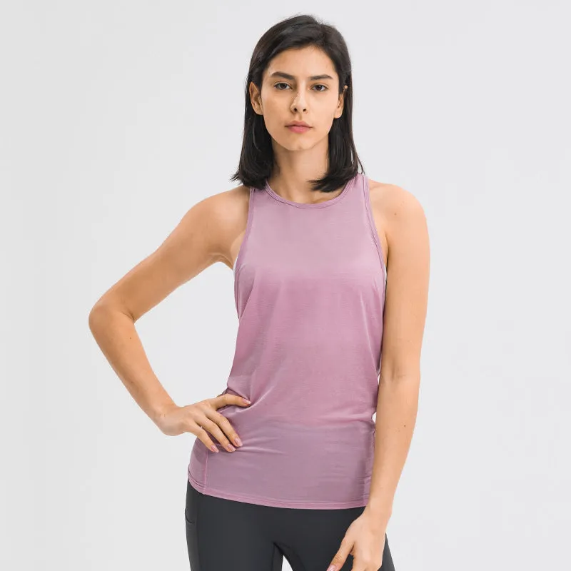 Women  Polyester Cotton Work Out Crop Activewear tank top