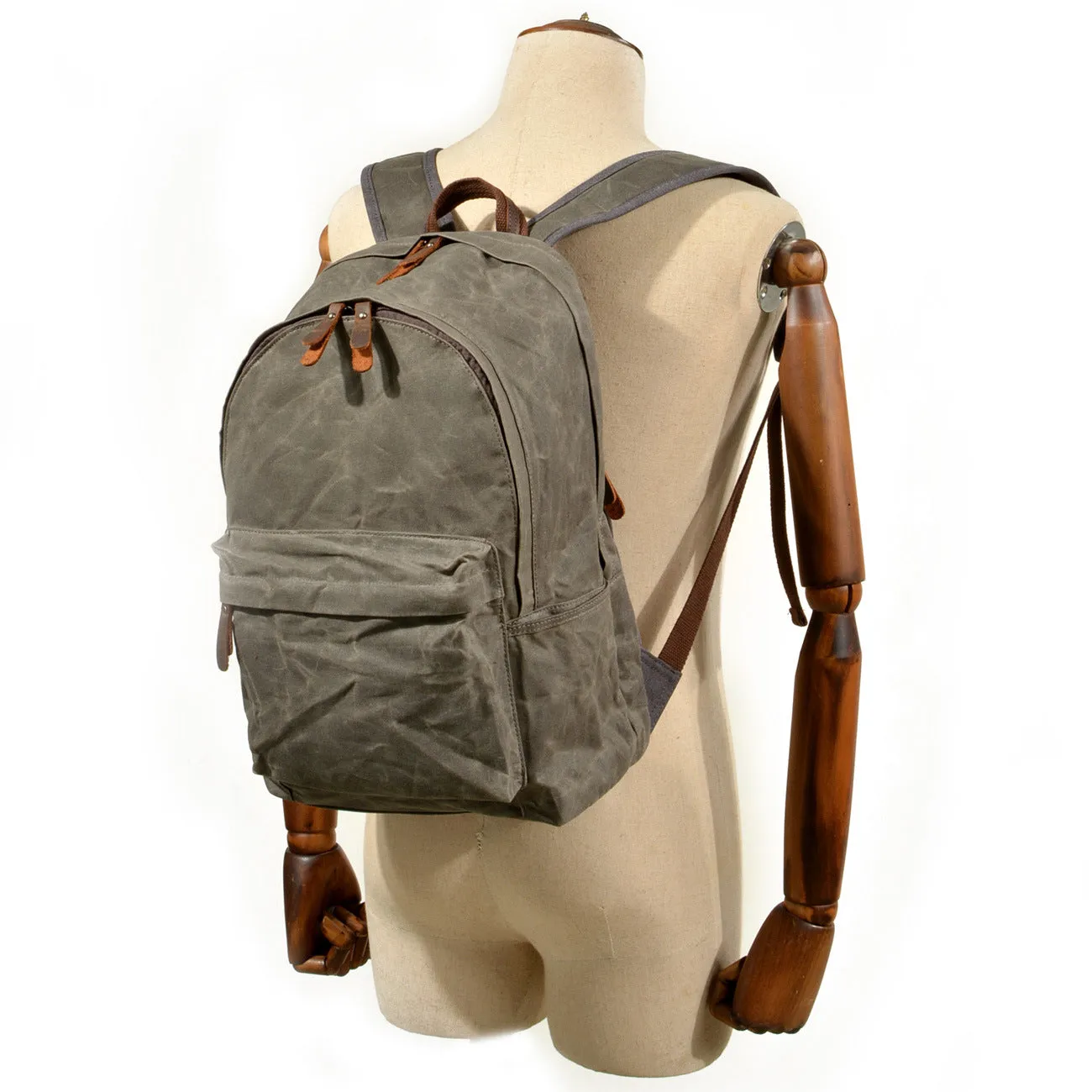 Women's & Men's Cloth Oil Wax Canvas Retro Backpacks