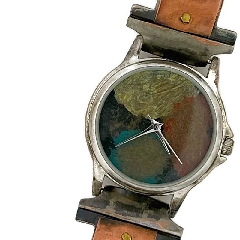 Women's Copper & brass Watch, Multi Color Dial