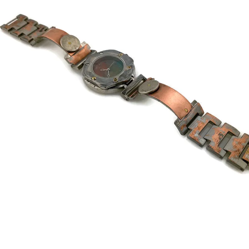 Women's Copper & brass Watch, Multi Color Dial