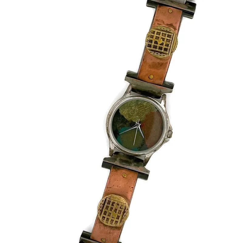 Women's Copper & brass Watch, Multi Color Dial