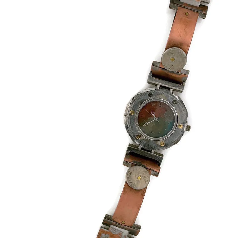 Women's Copper & brass Watch, Multi Color Dial
