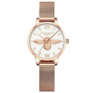 Women's Engraved Bee Dial Luxury Quartz Watch
