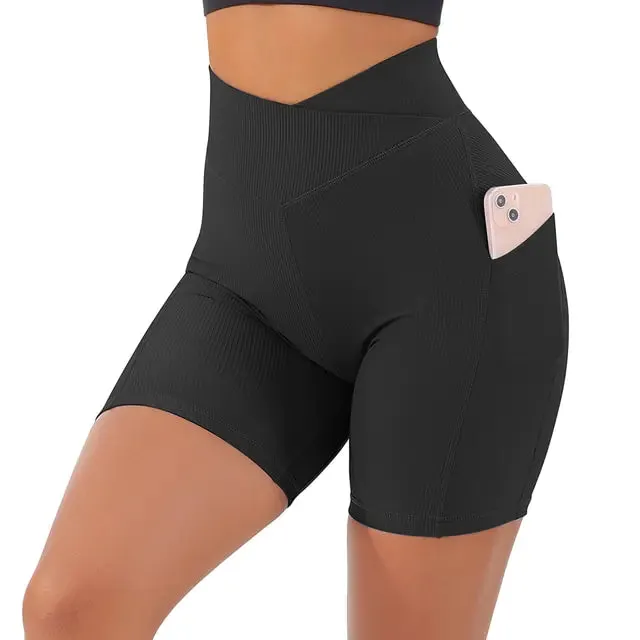 Women's High Waist Workout Seamless Fitness Yoga Shorts