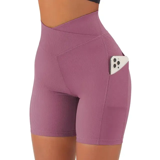 Women's High Waist Workout Seamless Fitness Yoga Shorts