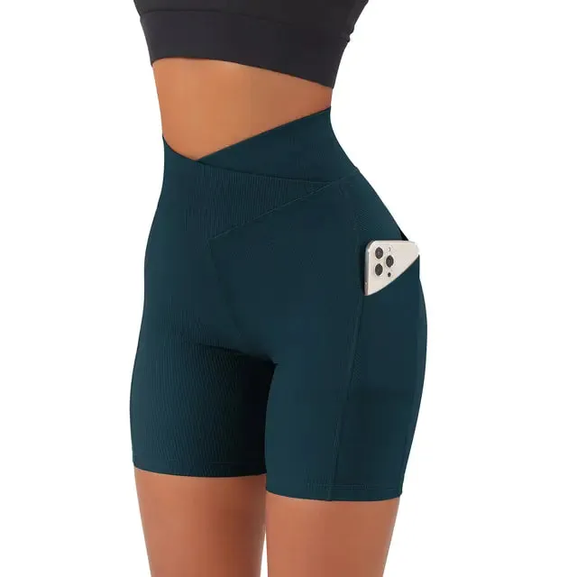 Women's High Waist Workout Seamless Fitness Yoga Shorts