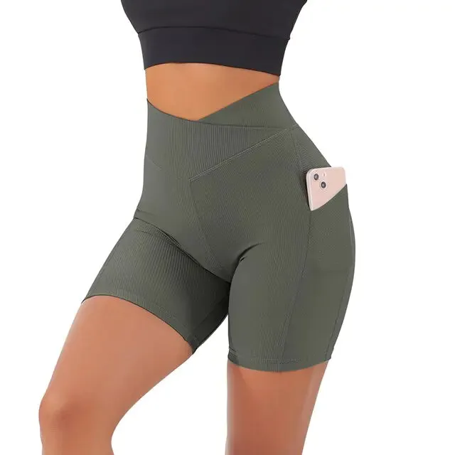 Women's High Waist Workout Seamless Fitness Yoga Shorts