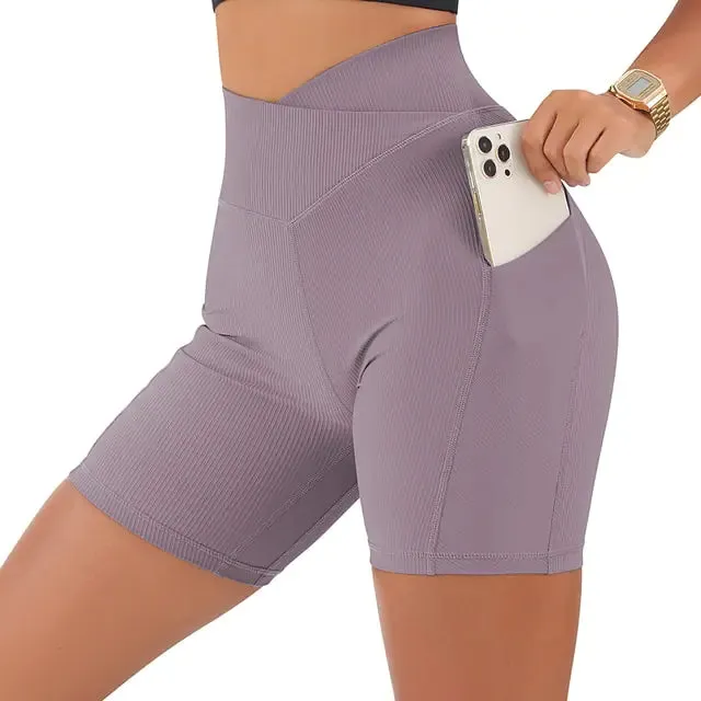 Women's High Waist Workout Seamless Fitness Yoga Shorts