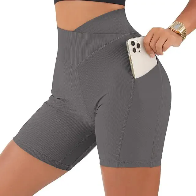 Women's High Waist Workout Seamless Fitness Yoga Shorts