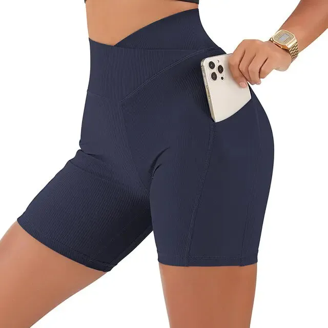 Women's High Waist Workout Seamless Fitness Yoga Shorts