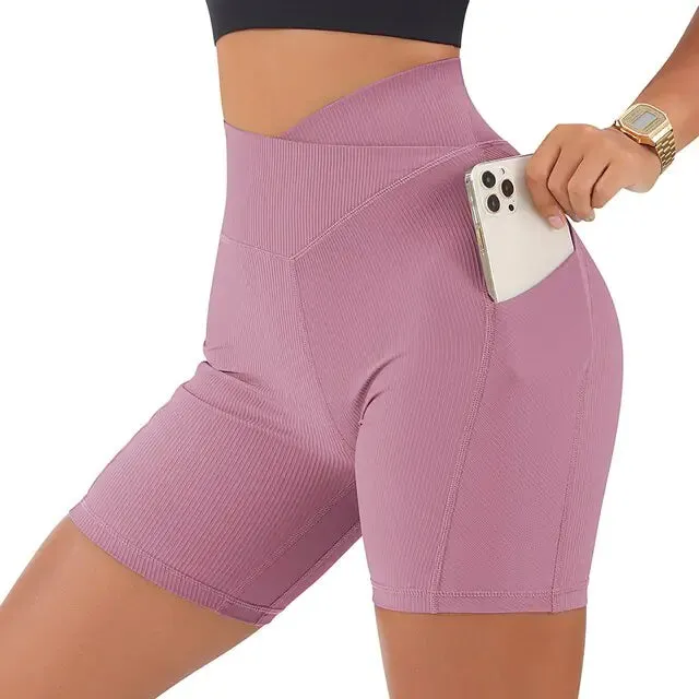 Women's High Waist Workout Seamless Fitness Yoga Shorts