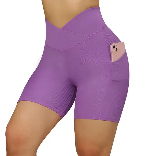 Women's High Waist Workout Seamless Fitness Yoga Shorts