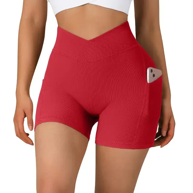 Women's High Waist Workout Seamless Fitness Yoga Shorts