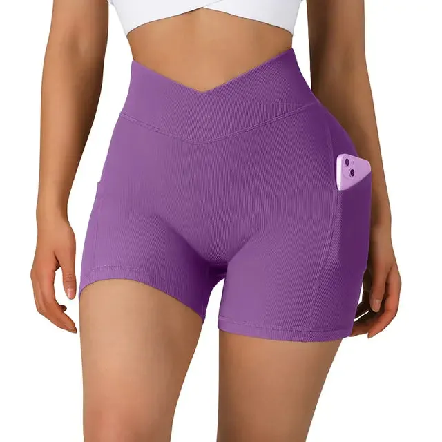 Women's High Waist Workout Seamless Fitness Yoga Shorts