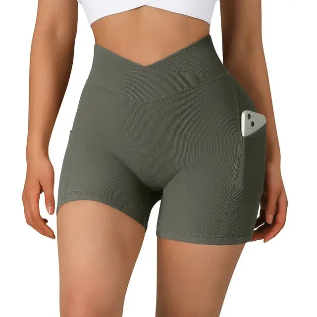 Women's High Waist Workout Seamless Fitness Yoga Shorts