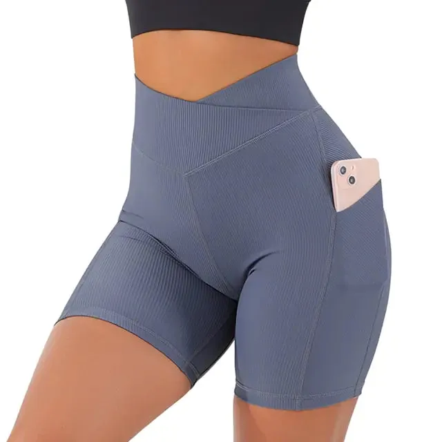 Women's High Waist Workout Seamless Fitness Yoga Shorts