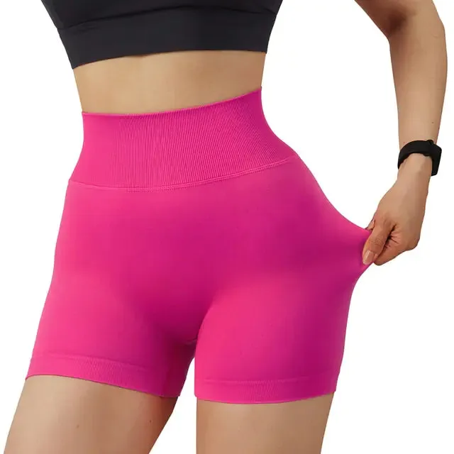 Women's High Waist Workout Seamless Fitness Yoga Shorts