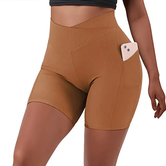 Women's High Waist Workout Seamless Fitness Yoga Shorts