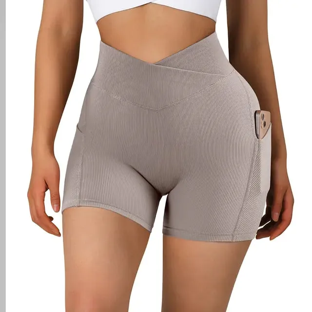 Women's High Waist Workout Seamless Fitness Yoga Shorts