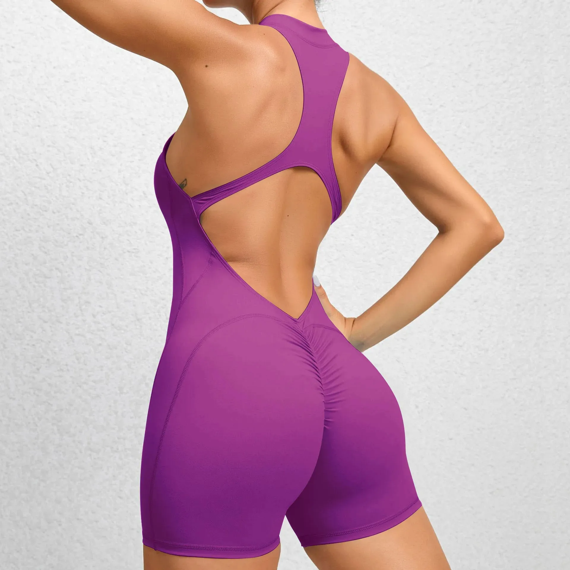 Women's Padded Sports Jumpsuit – One-Piece Yoga & Gym Romper