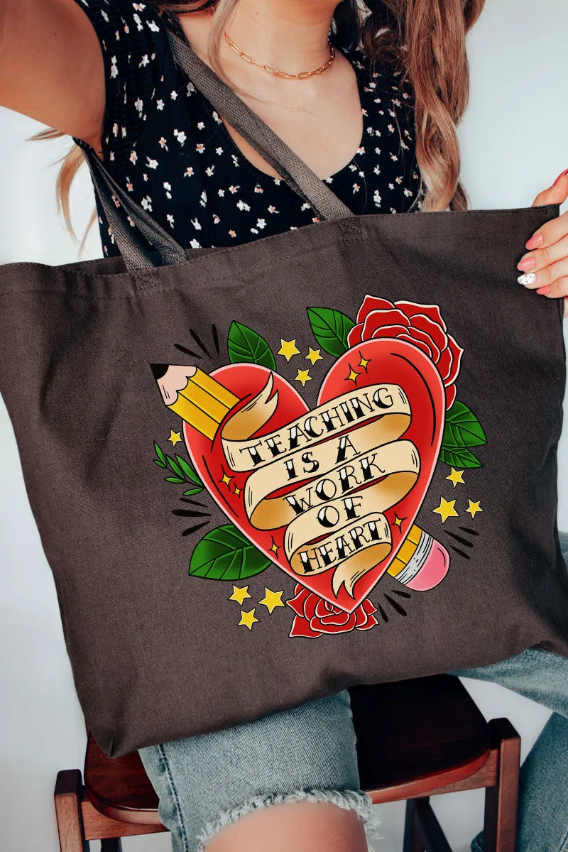 Work Of Heart Roses Canvas Jumbo Tote