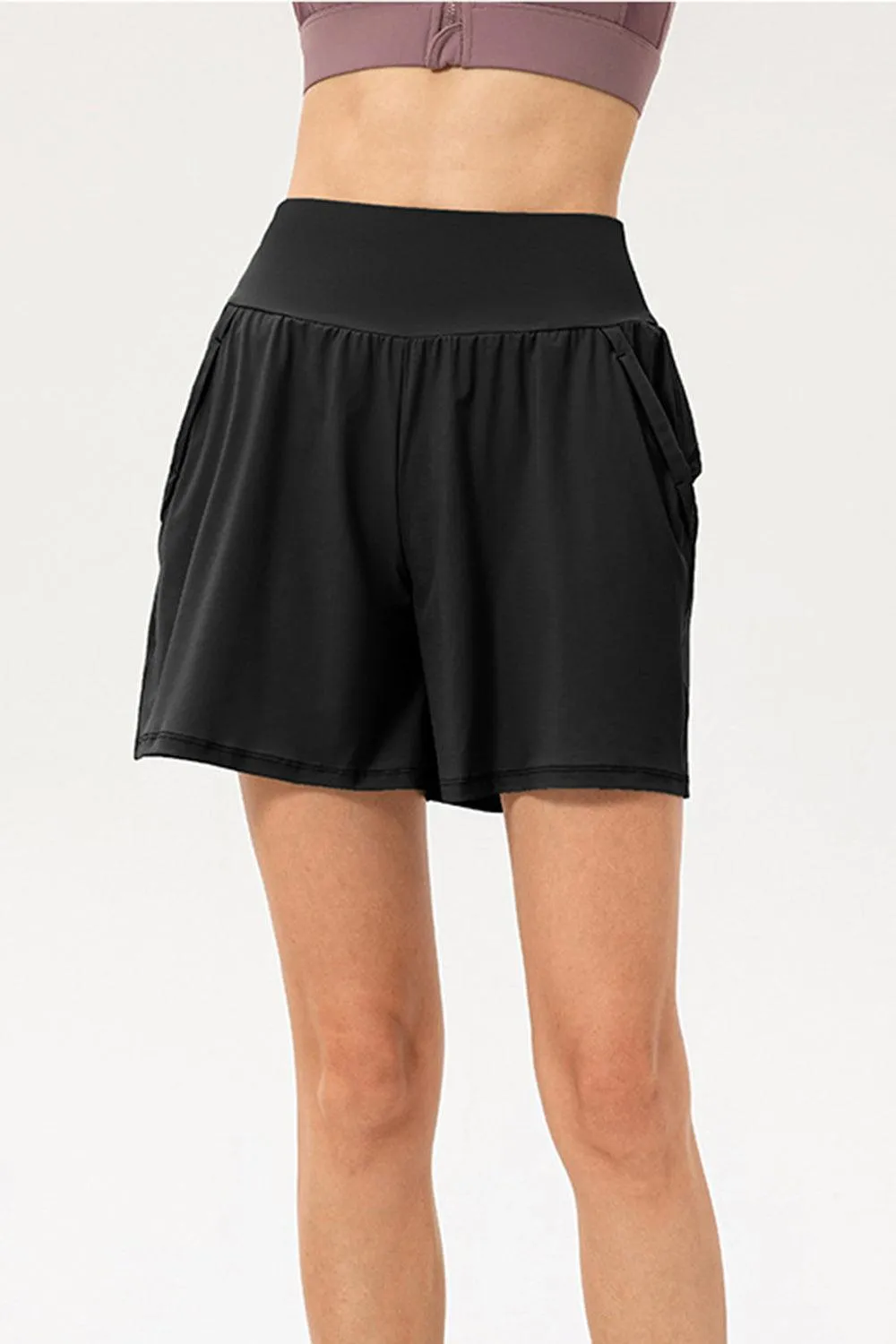 Workout Warrior Pocketed Elastic Waist Athletic Shorts