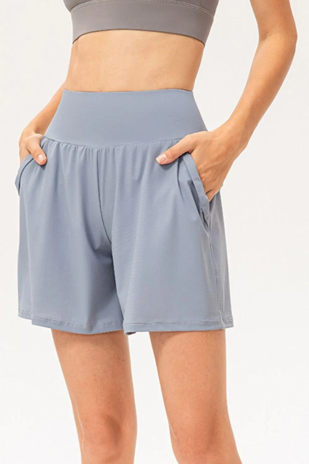 Workout Warrior Pocketed Elastic Waist Athletic Shorts