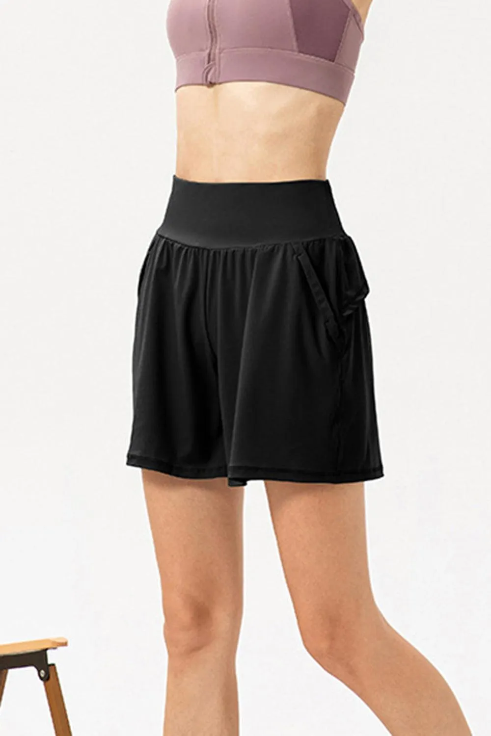 Workout Warrior Pocketed Elastic Waist Athletic Shorts