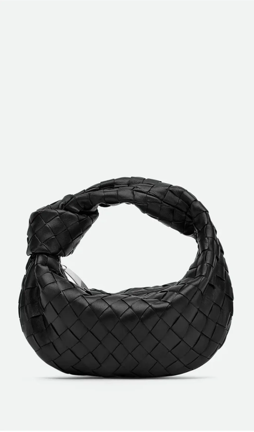 Zariah Weave Knot Clutch Bag - Black